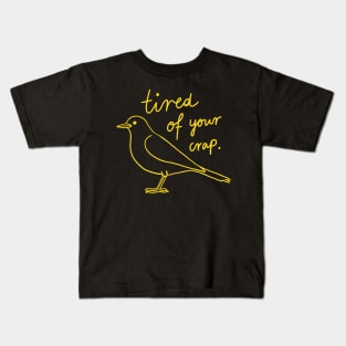 Bird Drawing - Pigeon Is Tired Of Your Crap Kids T-Shirt